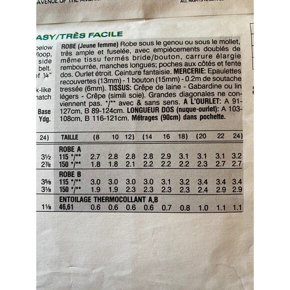 Vogue sewing pattern 8589 shift dress Size 14 16 - Picture 5 of 5